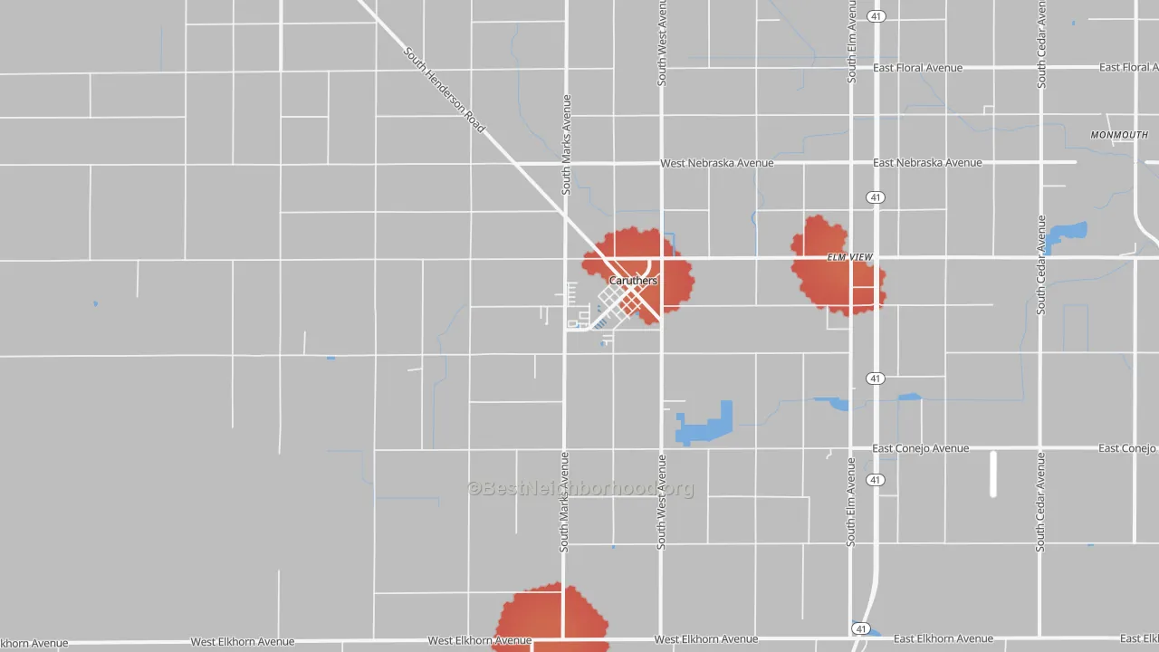 Transit Grade map of 93609, CA