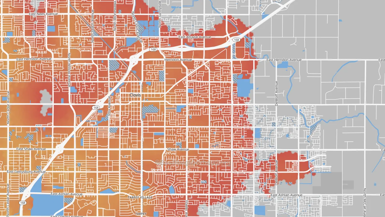 Transit Grade map of 93611, CA