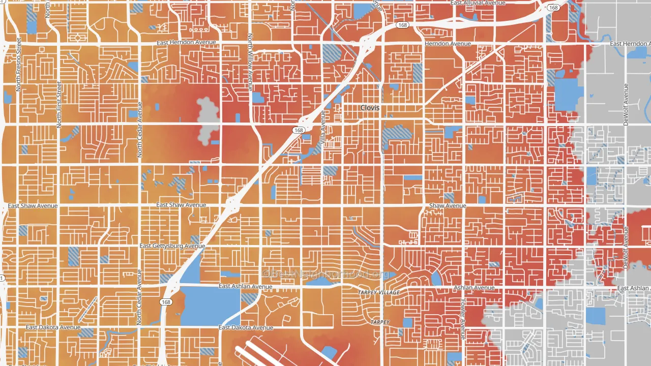 Transit Grade map of 93612, CA