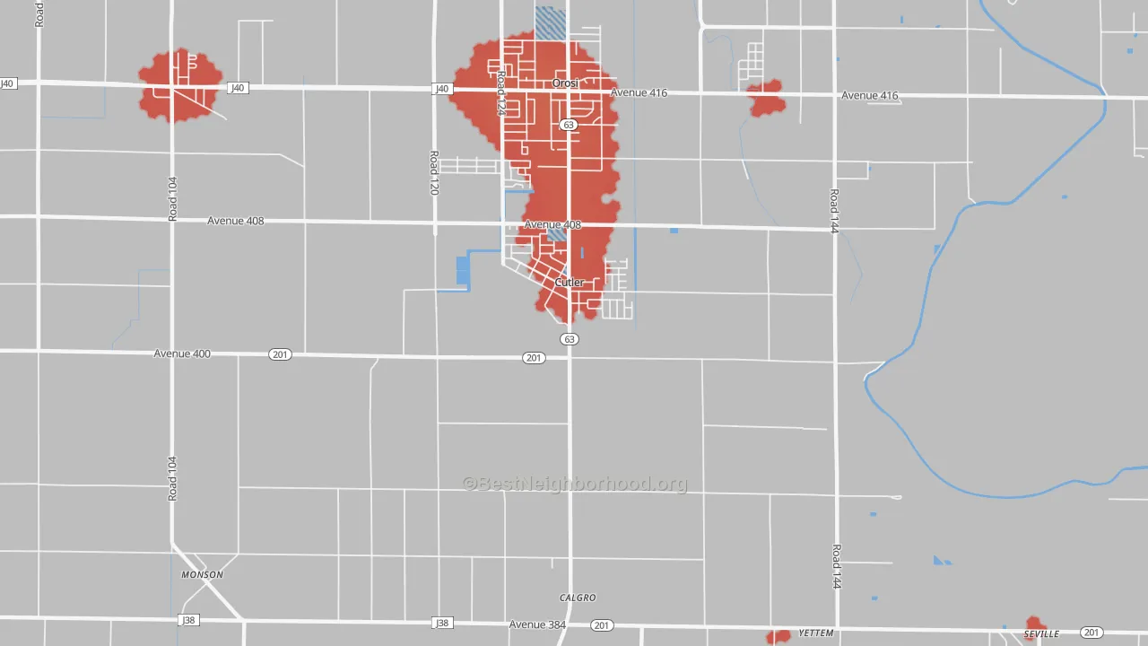 Transit Grade map of 93615, CA