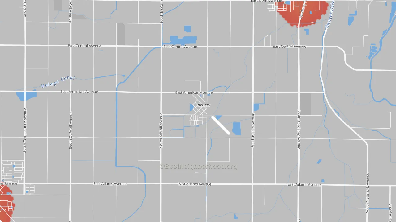 Transit Grade map of 93616, CA