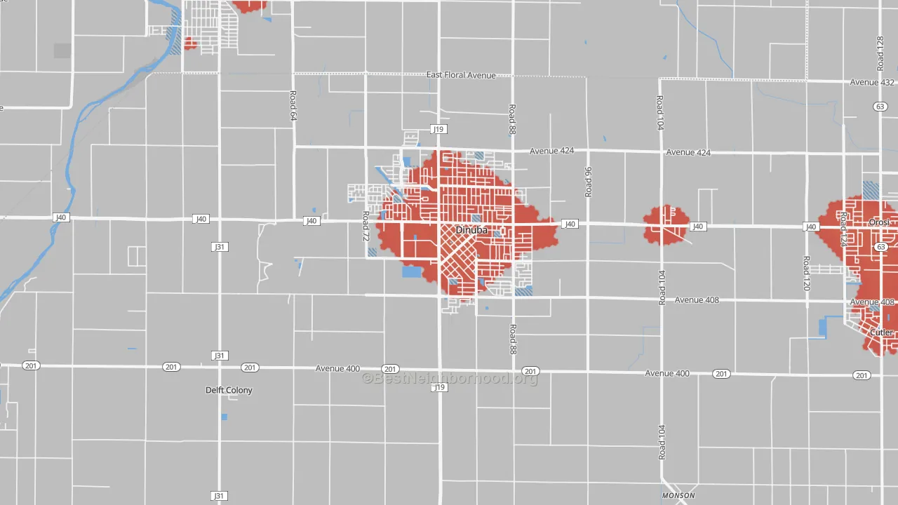 Transit Grade map of 93618, CA
