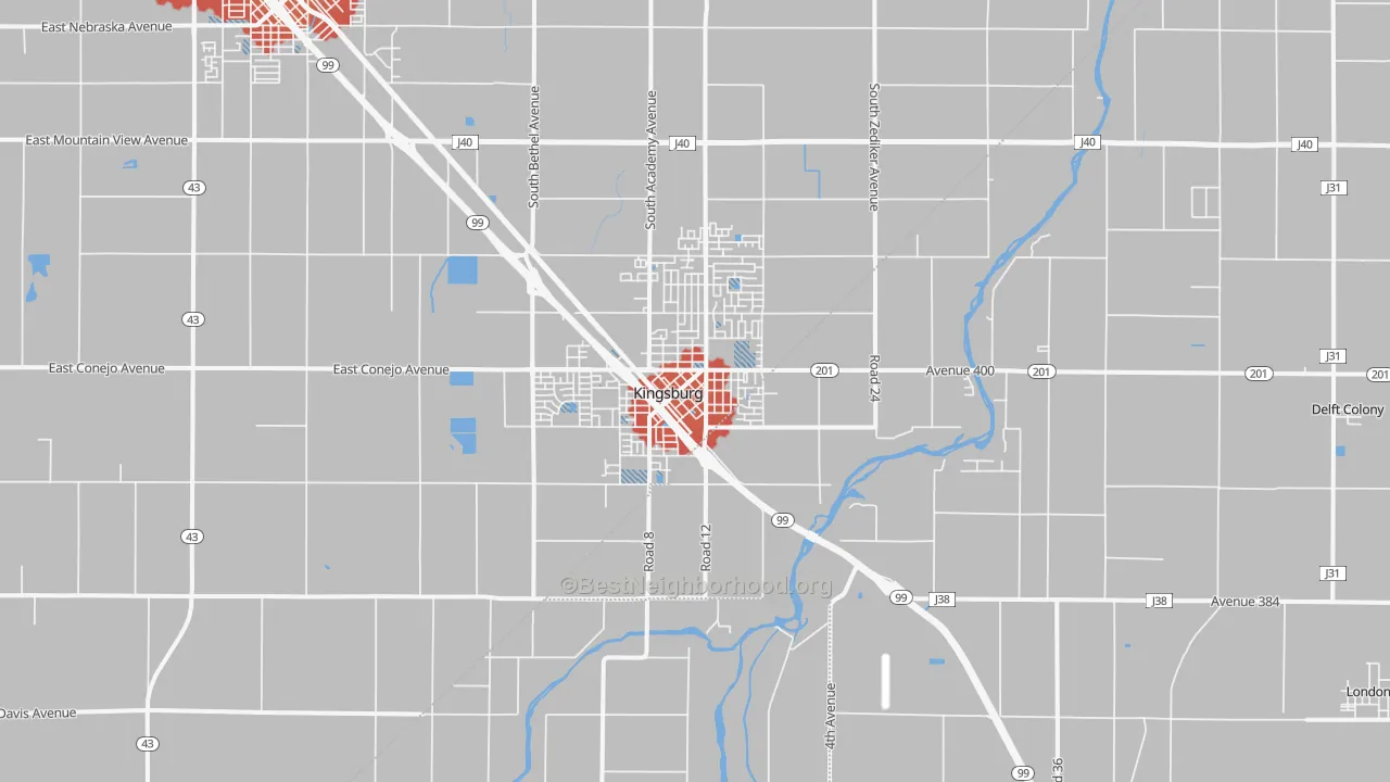 Transit Grade map of 93631, CA