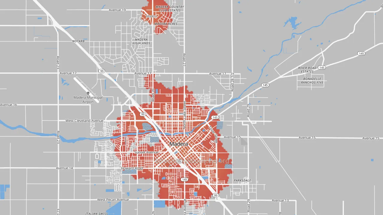 Transit Grade map of 93638, CA