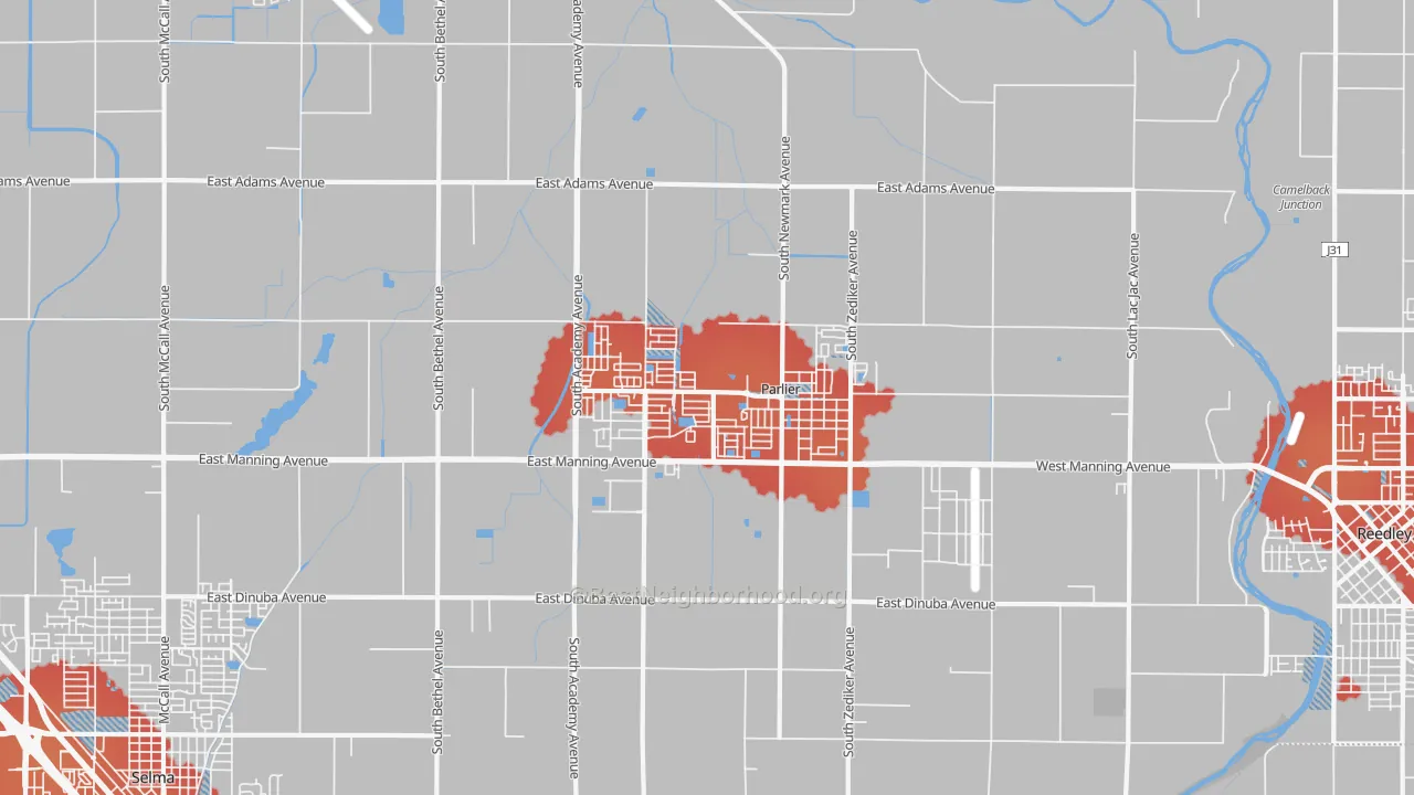 Transit Grade map of 93648, CA