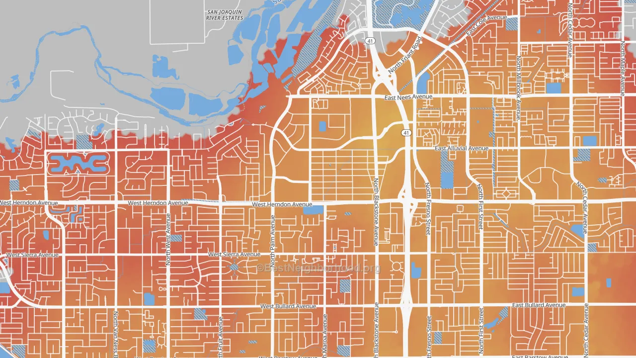 Transit Grade map of 93650, CA