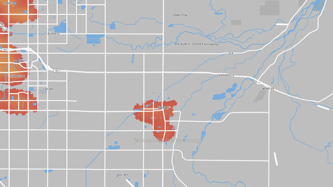 Transit Grade map of 93657, CA