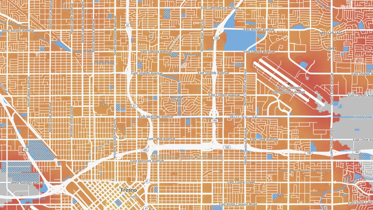 Transit Grade map of 93703, CA
