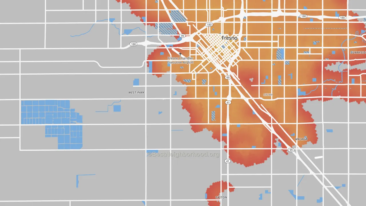 Transit Grade map of 93706, CA