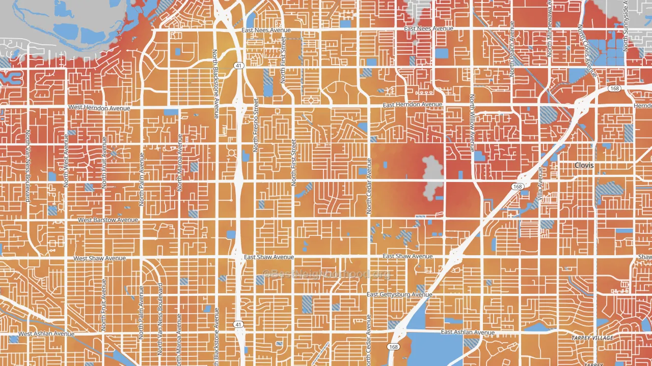 Transit Grade map of 93710, CA