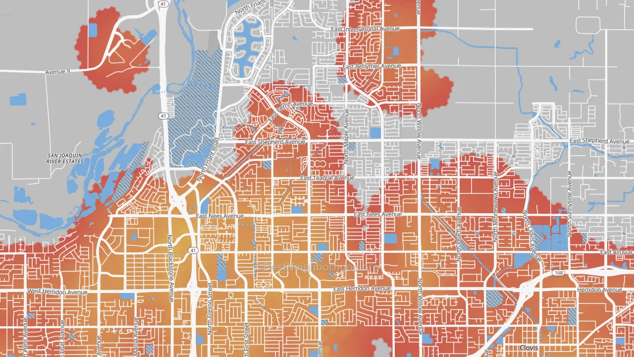 Transit Grade map of 93720, CA