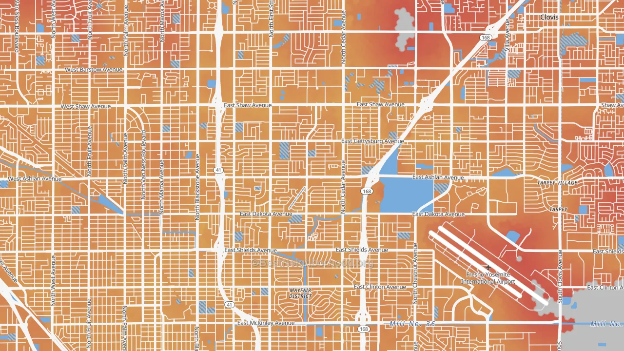 Transit Grade map of 93726, CA