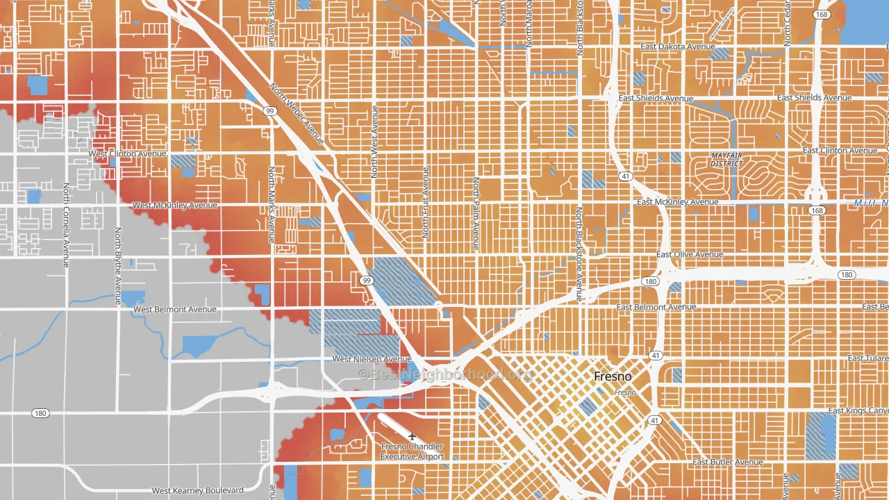 Transit Grade map of 93728, CA