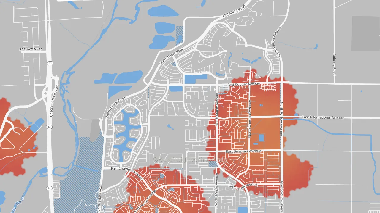 Transit Grade map of 93730, CA