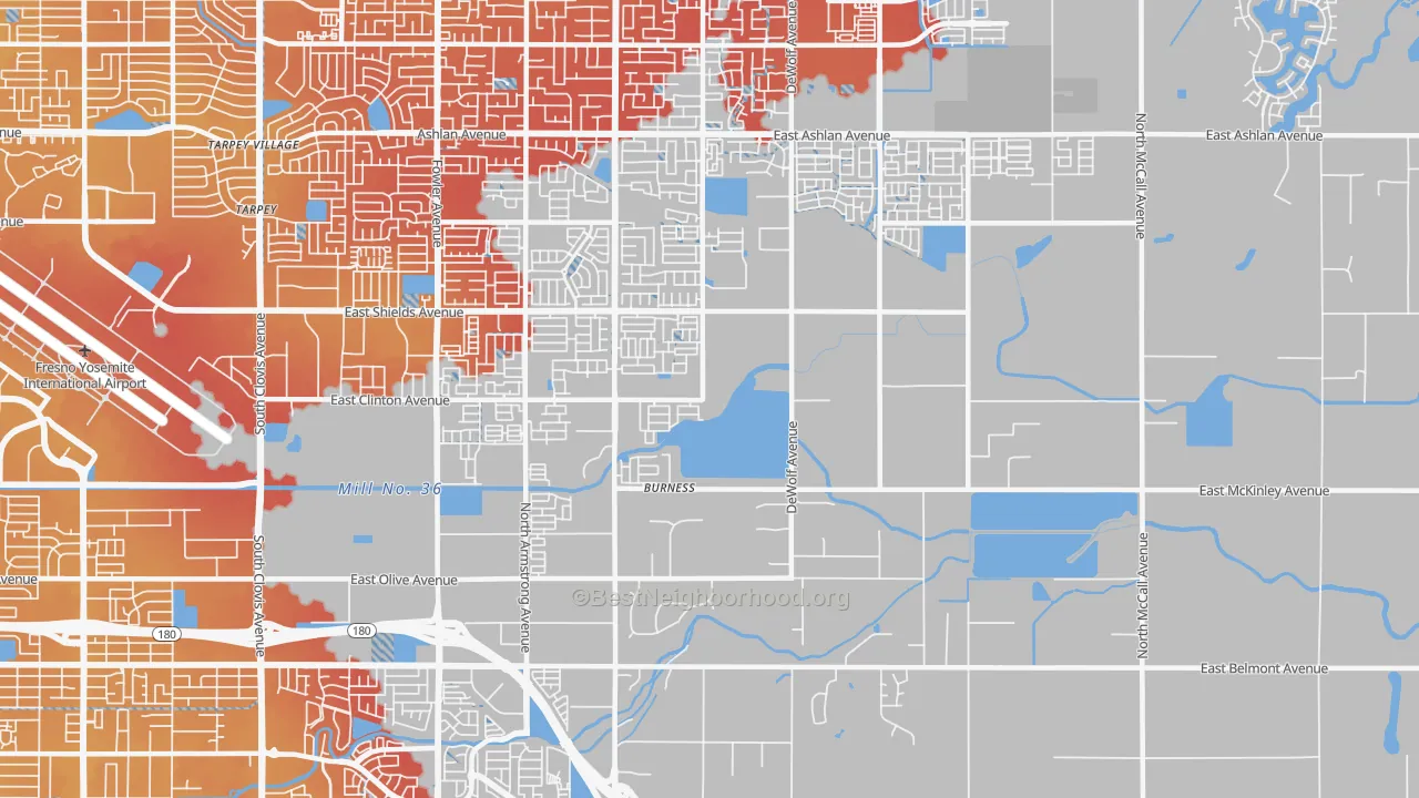 Transit Grade map of 93737, CA