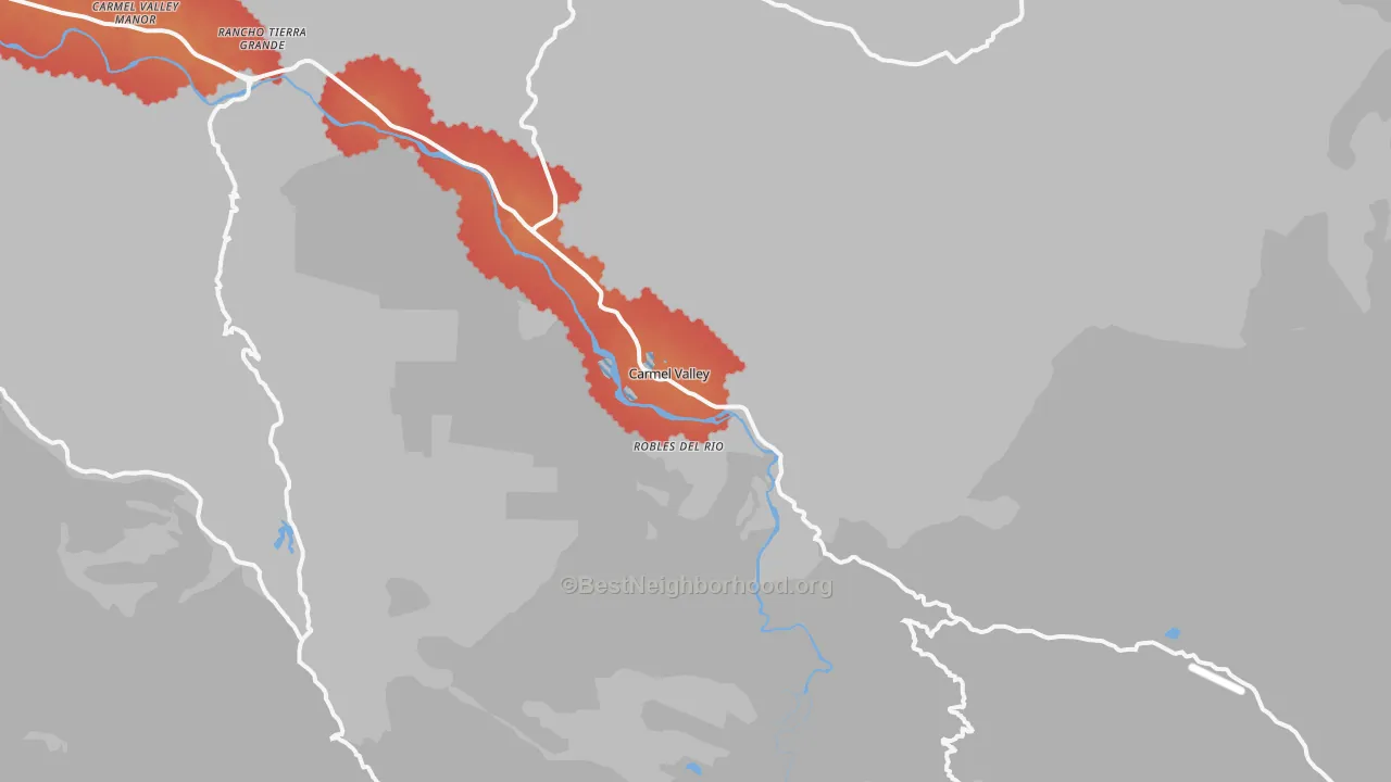 Transit Grade map of 93924, CA
