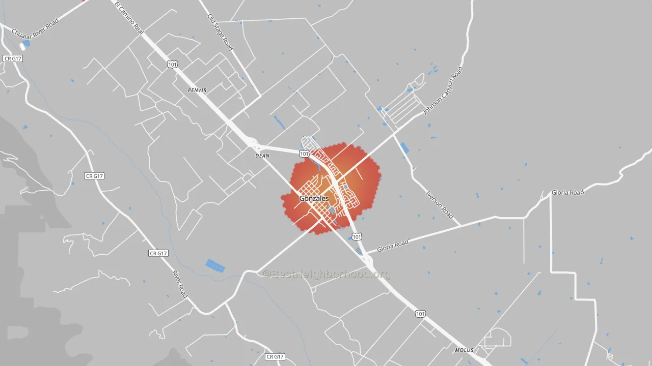 Transit Grade map of 93926, CA