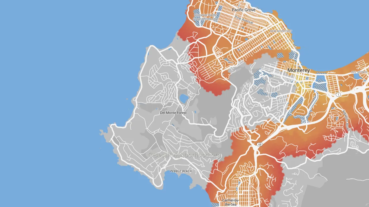 Transit Grade map of 93953, CA