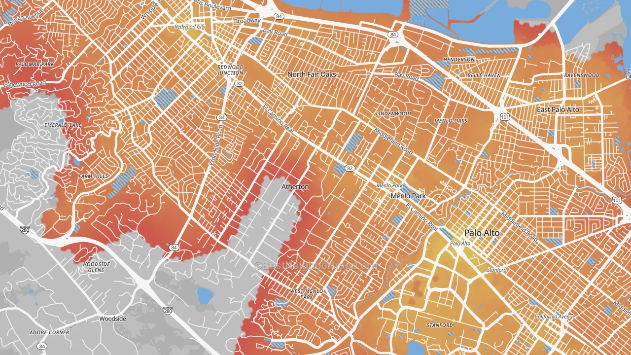 Transit Grade map of 94027, CA