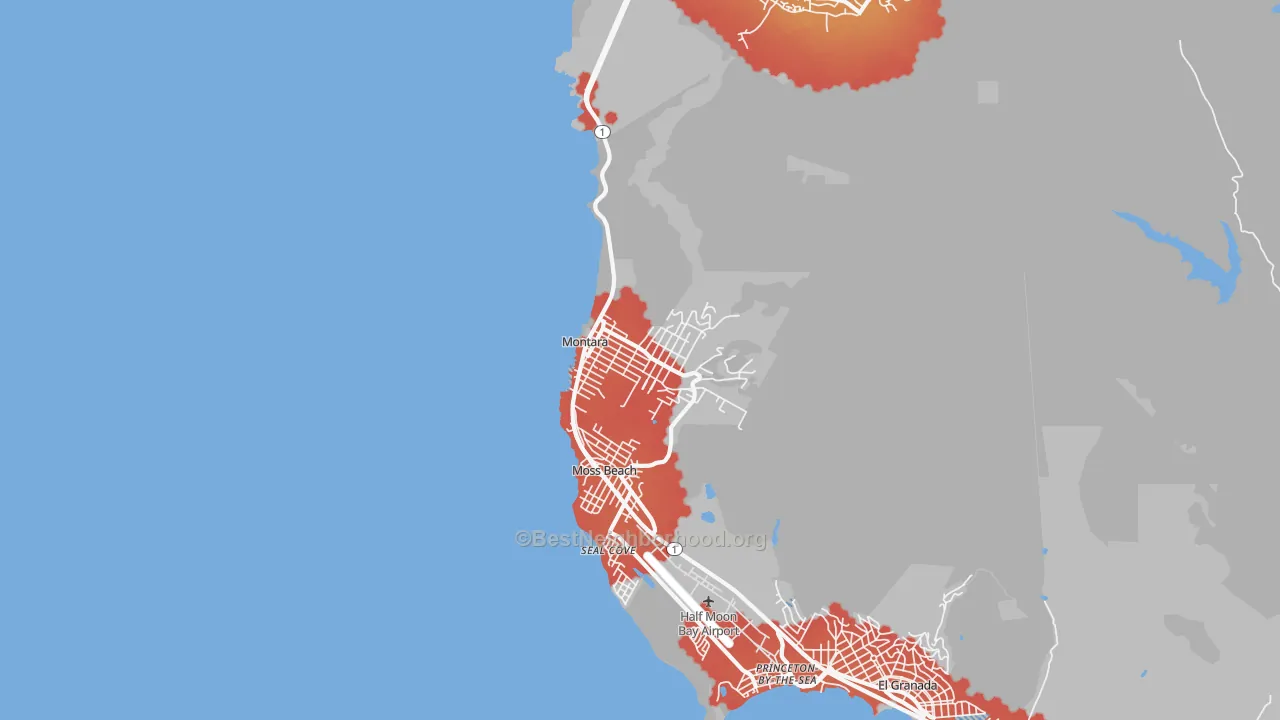 Transit Grade map of 94037, CA