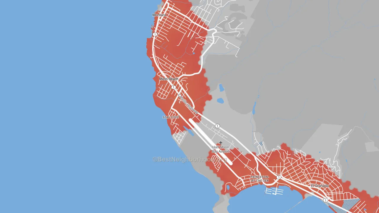 Transit Grade map of 94038, CA