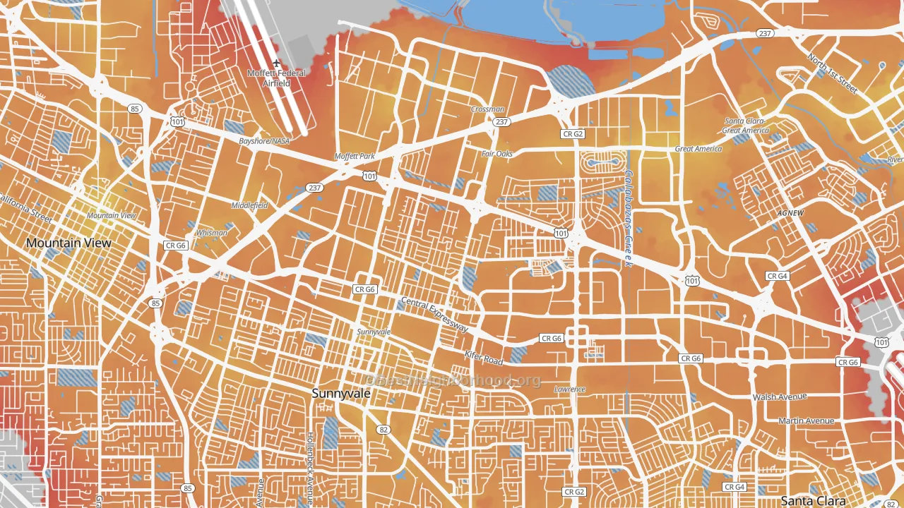 Transit Grade map of 94085, CA