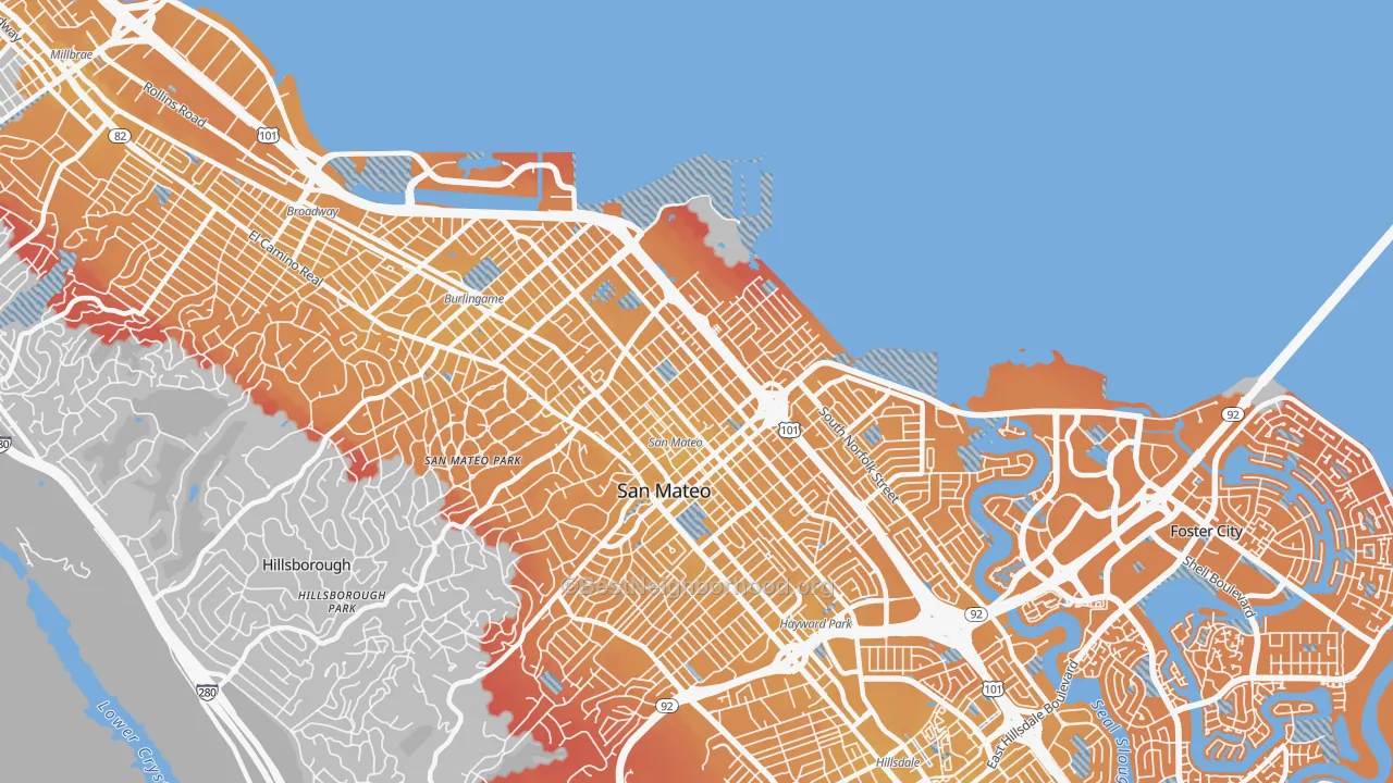 Transit Grade map of 94401, CA