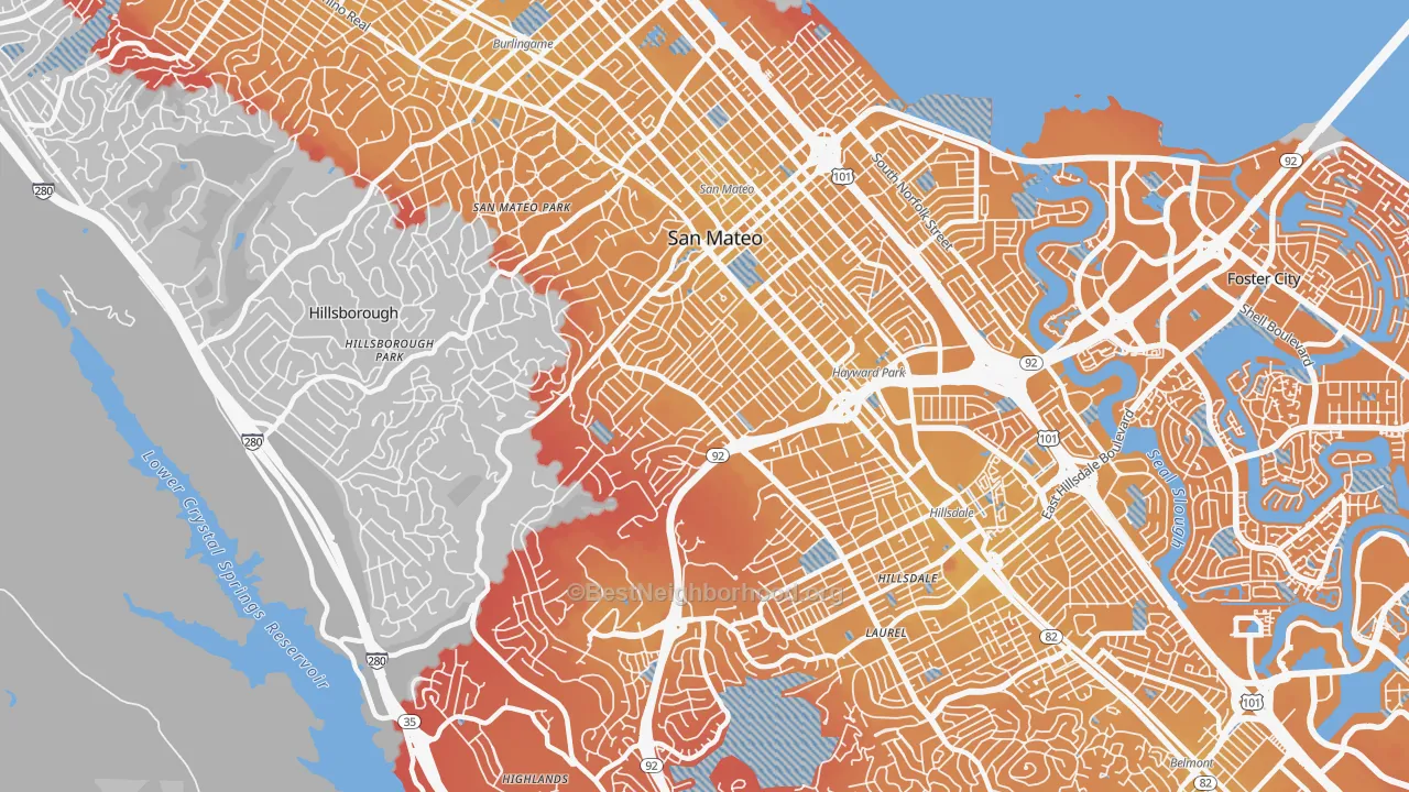 Transit Grade map of 94402, CA
