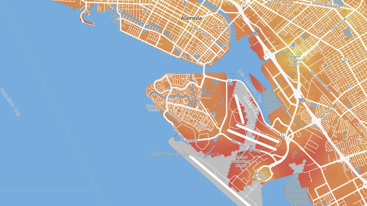 Transit Grade map of 94502, CA