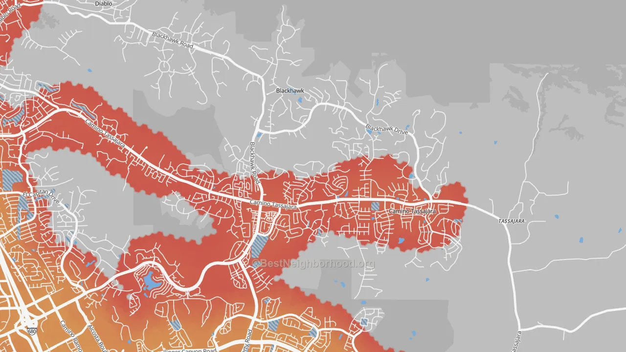 Transit Grade map of 94506, CA