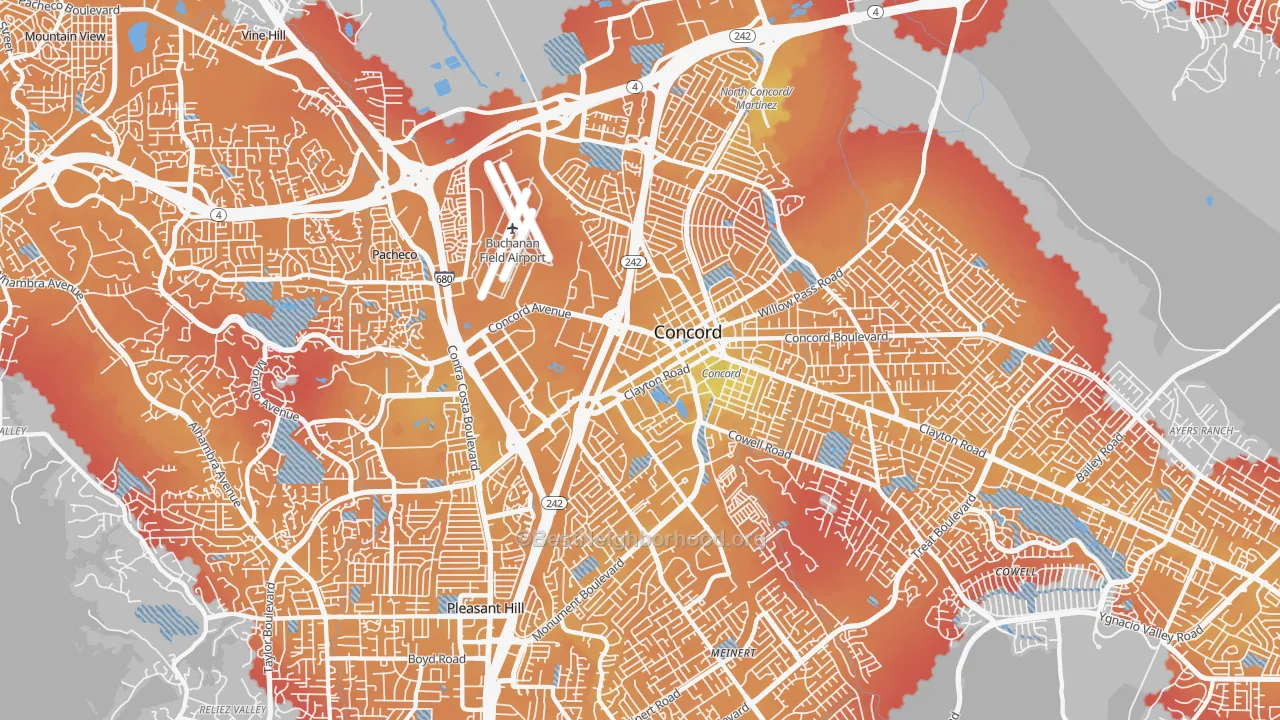 Transit Grade map of 94520, CA
