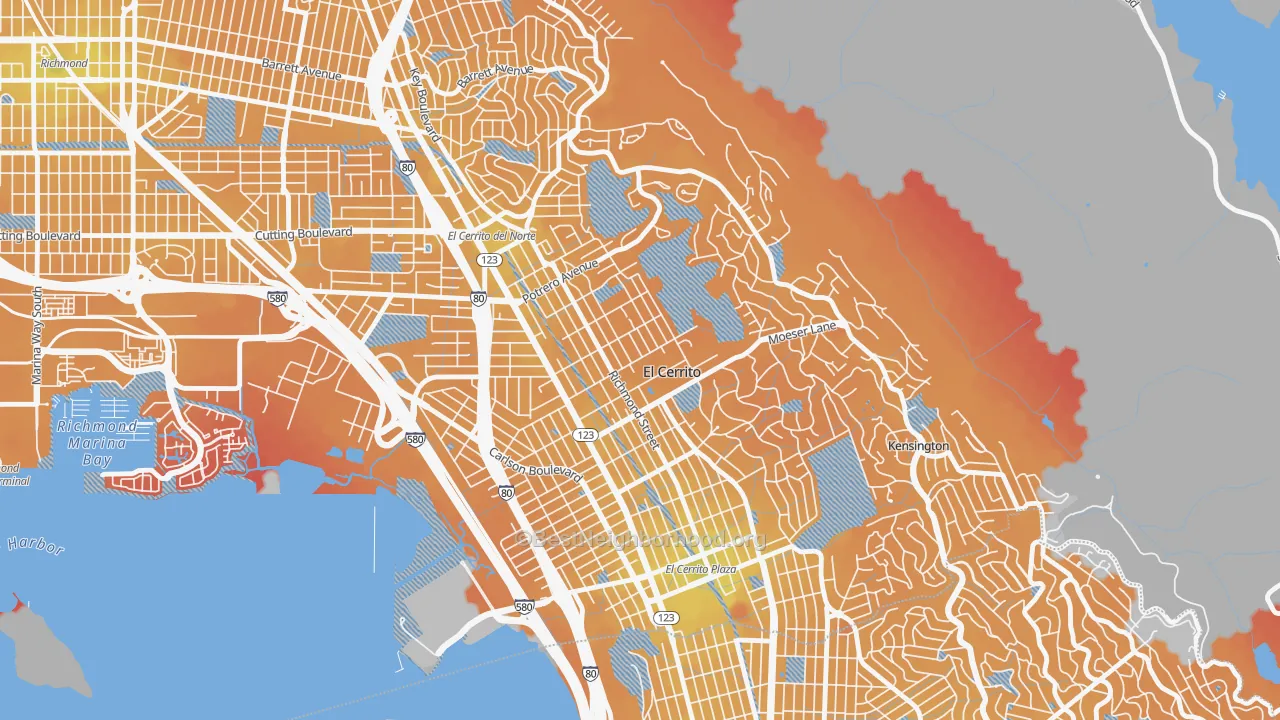 Transit Grade map of 94530, CA