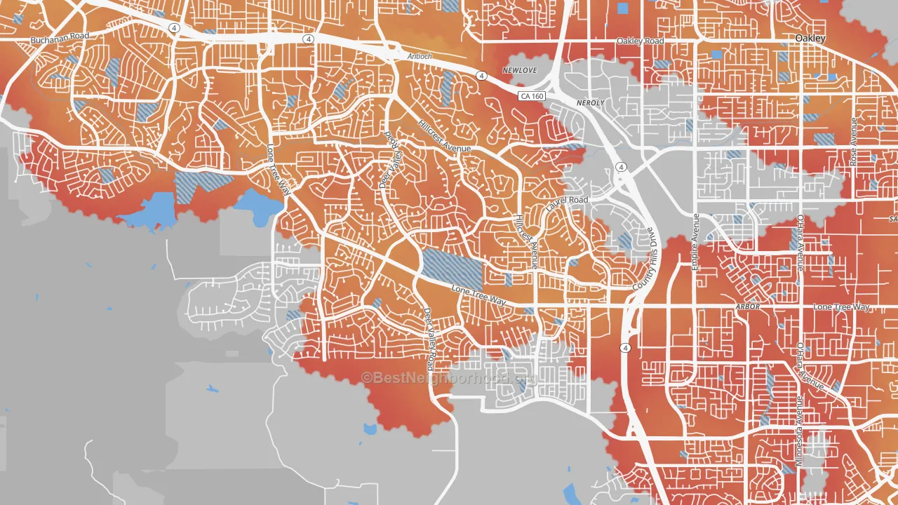 Transit Grade map of 94531, CA