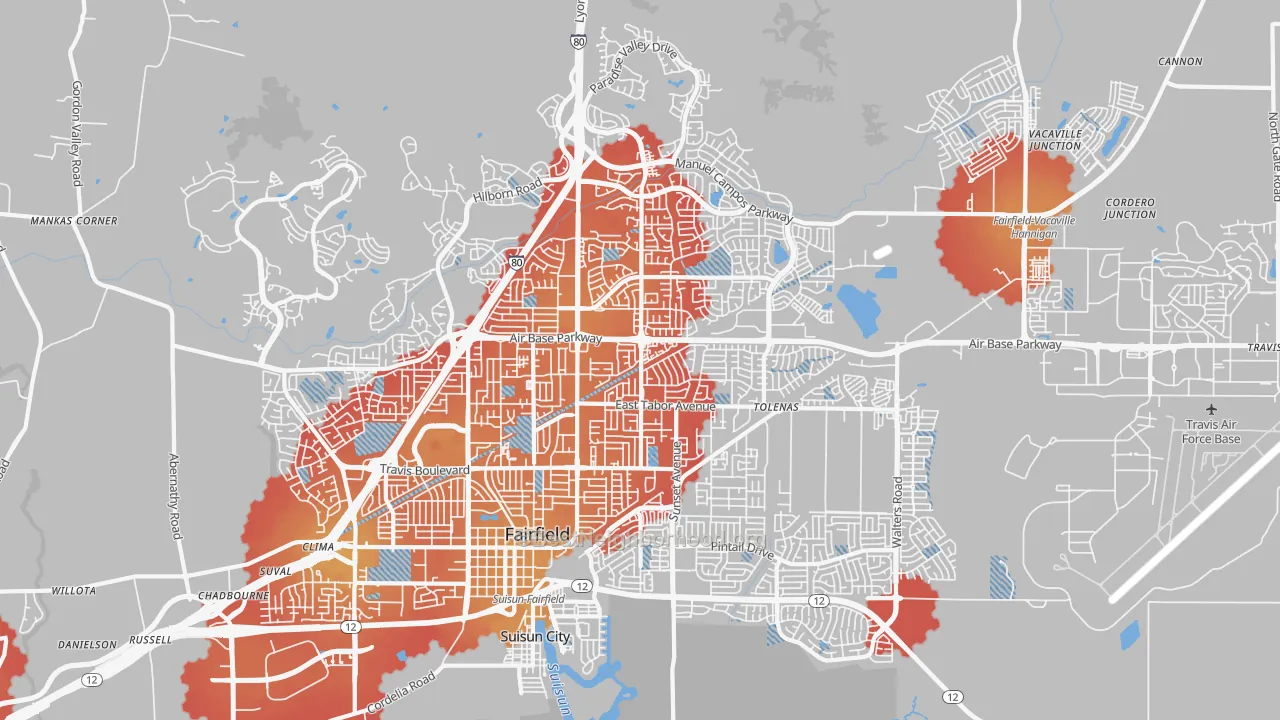 Transit Grade map of 94533, CA