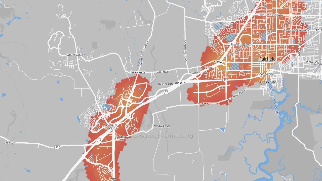 Transit Grade map of 94534, CA