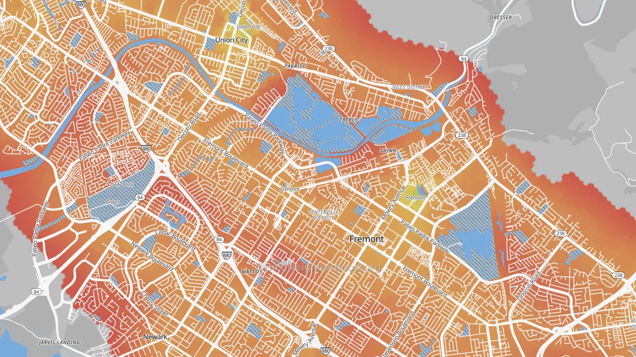 Transit Grade map of 94536, CA