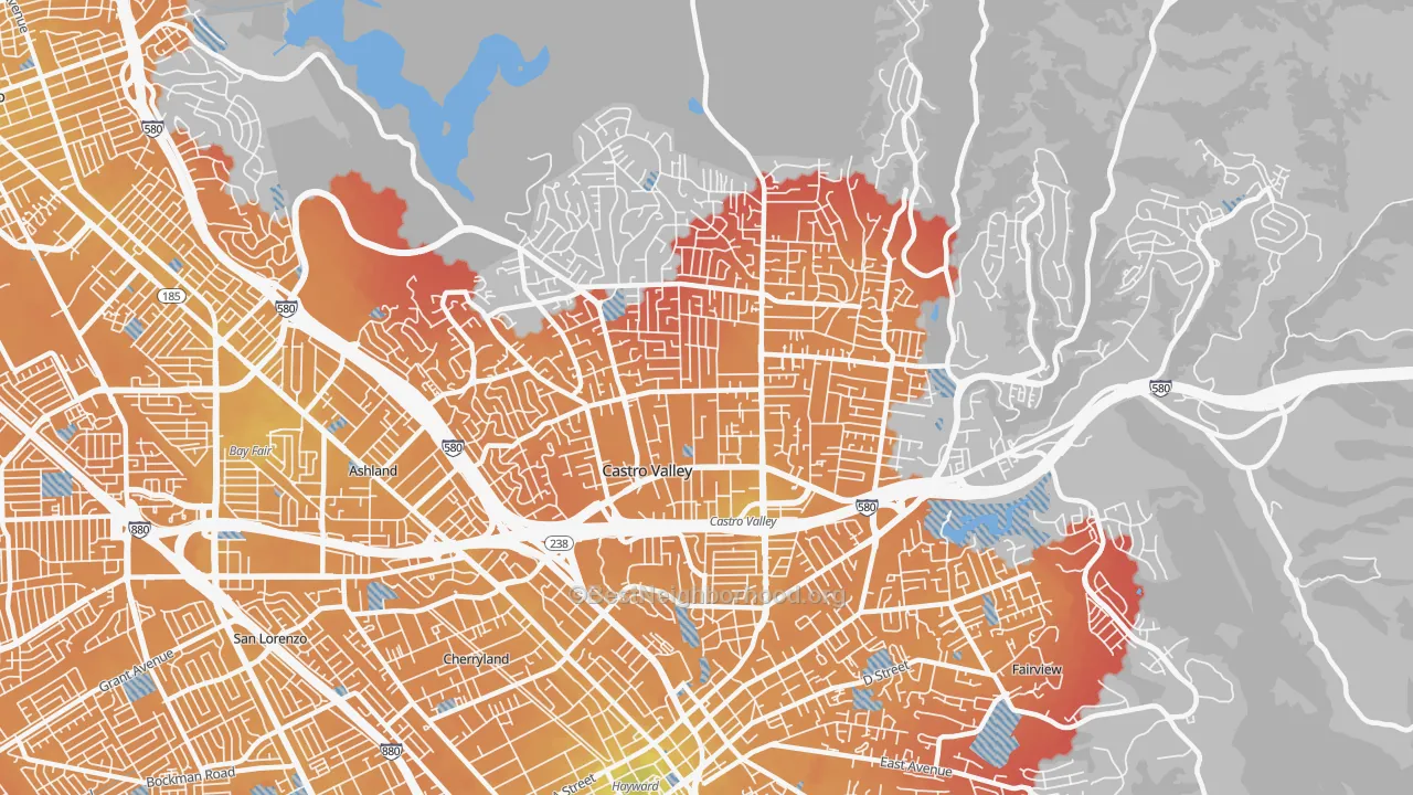 Transit Grade map of 94546, CA