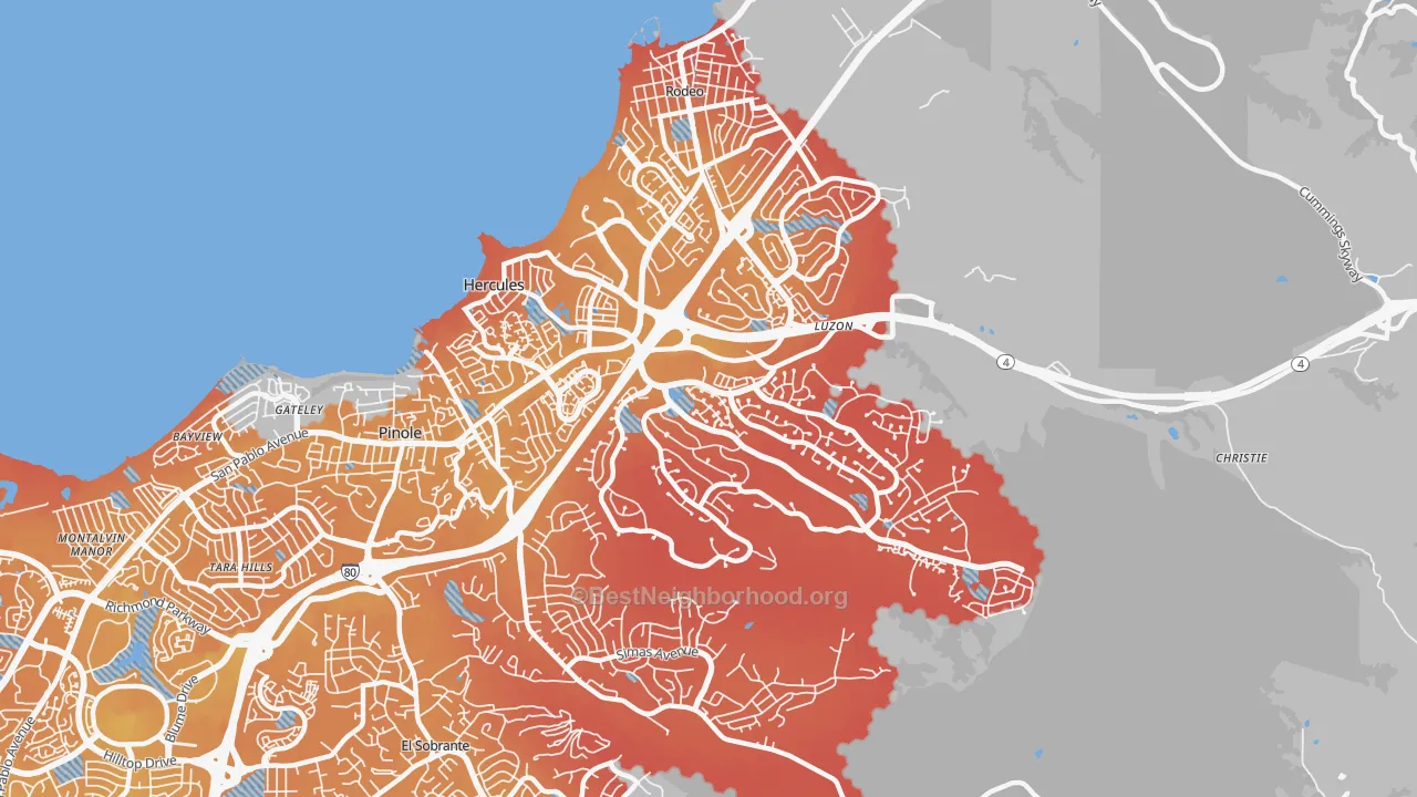 Transit Grade map of 94547, CA