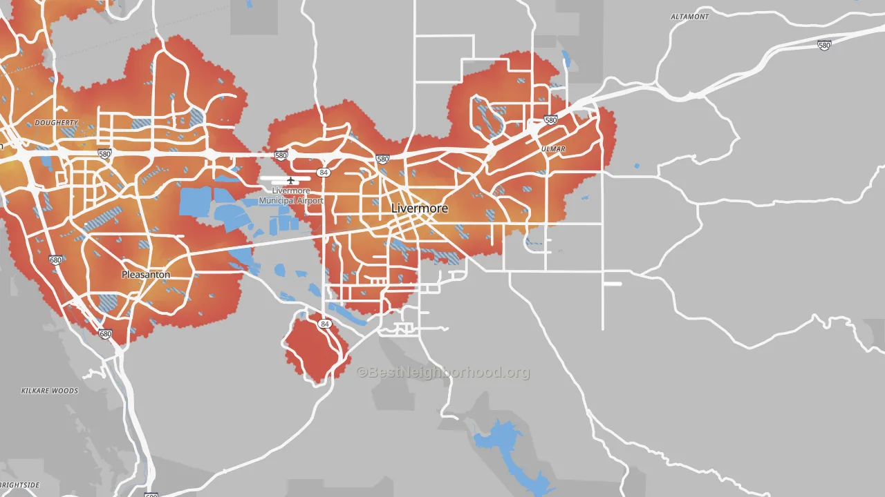 Transit Grade map of 94550, CA
