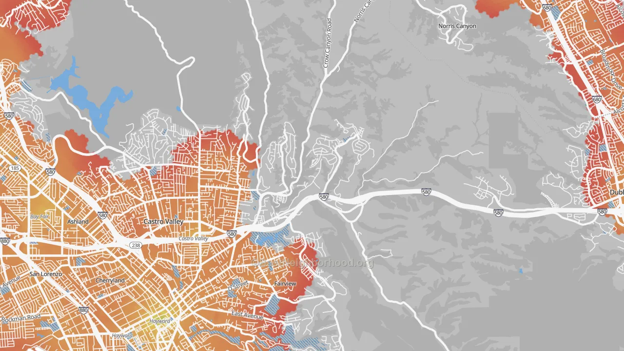 Transit Grade map of 94552, CA