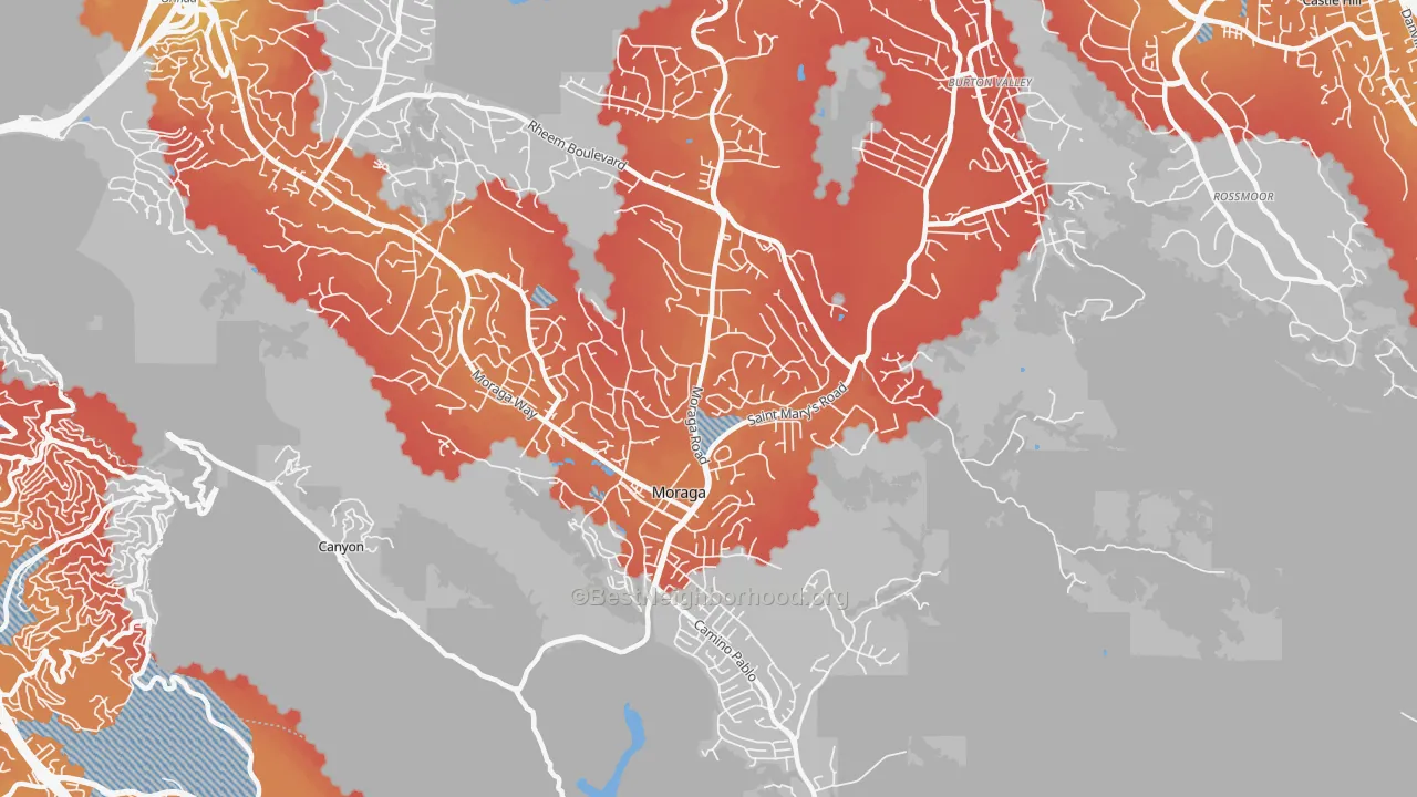 Transit Grade map of 94556, CA