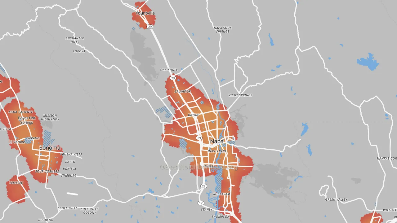 Transit Grade map of 94558, CA