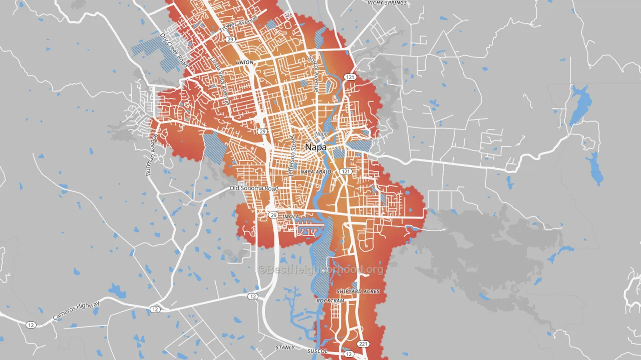 Transit Grade map of 94559, CA