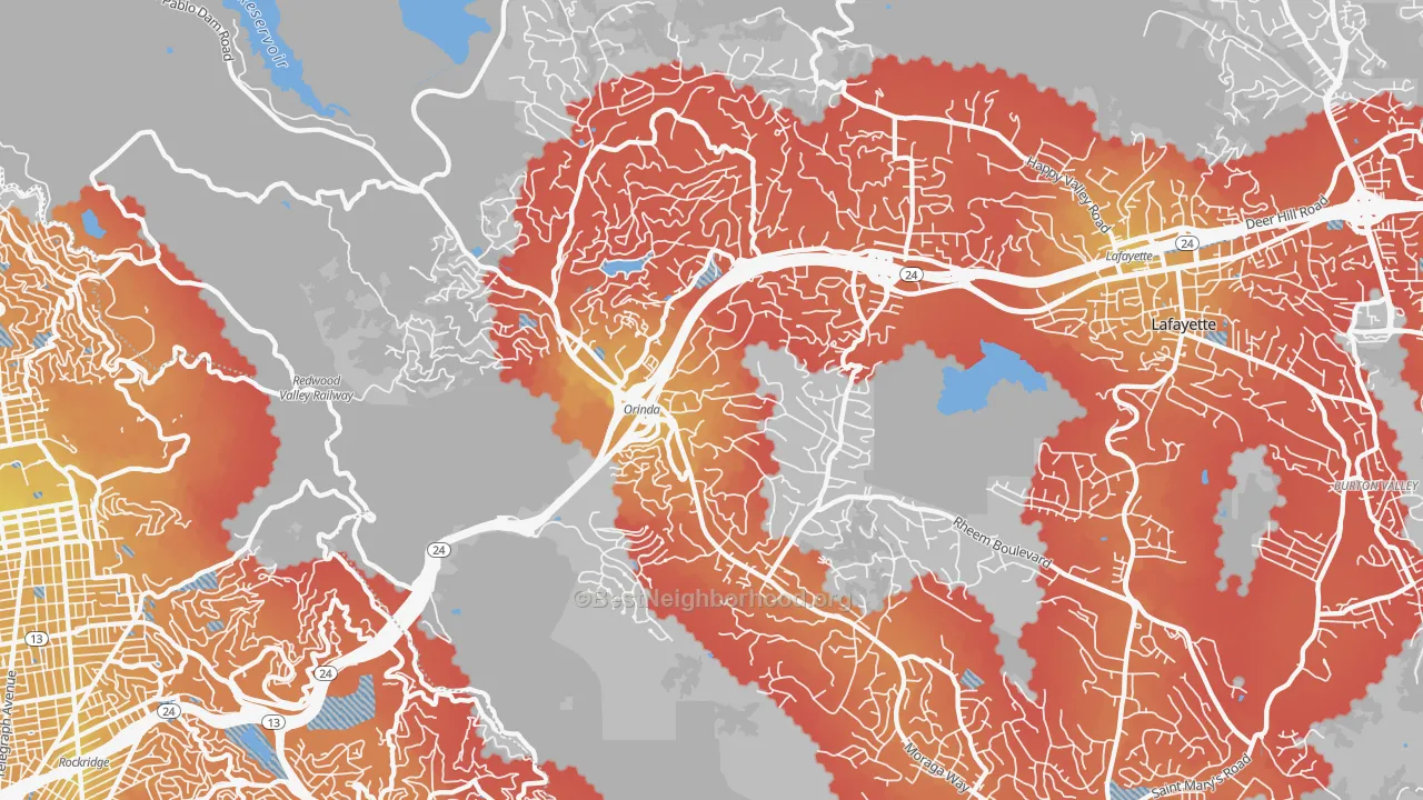 Transit Grade map of 94563, CA