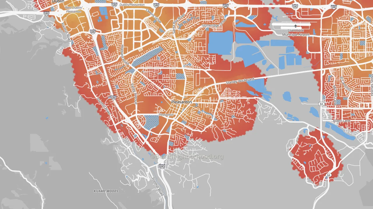 Transit Grade map of 94566, CA