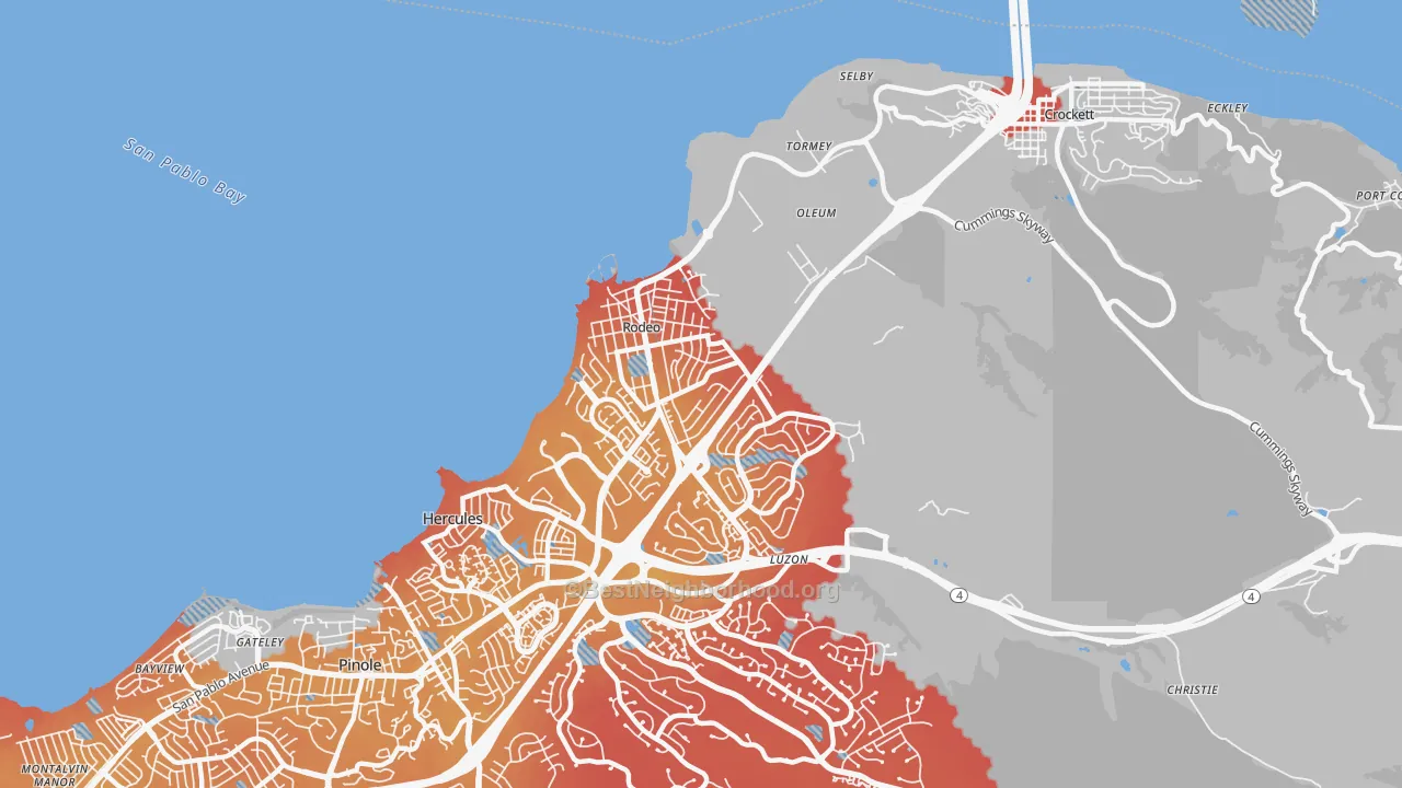 Transit Grade map of 94572, CA