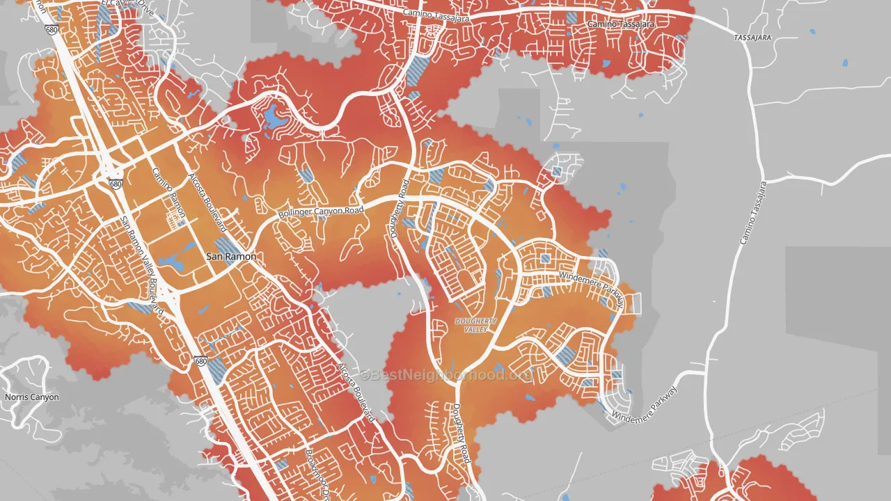 Transit Grade map of 94582, CA