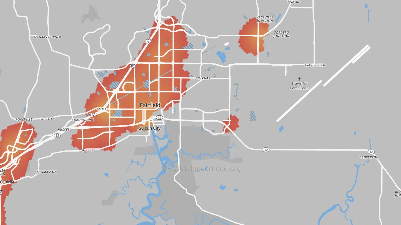 Transit Grade map of 94585, CA
