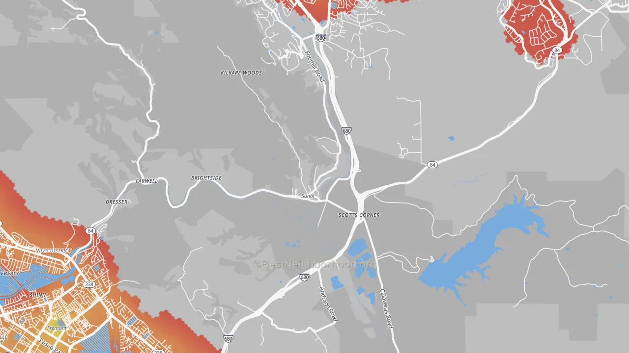 Transit Grade map of 94586, CA