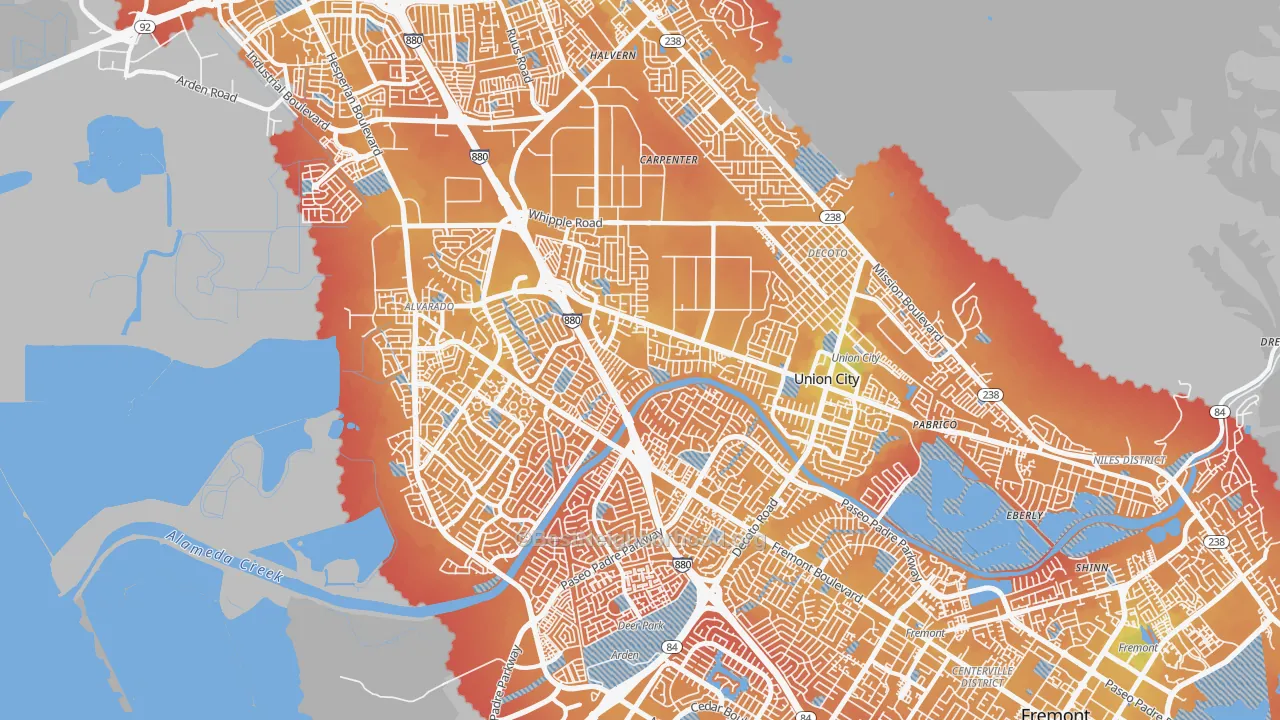 Transit Grade map of 94587, CA